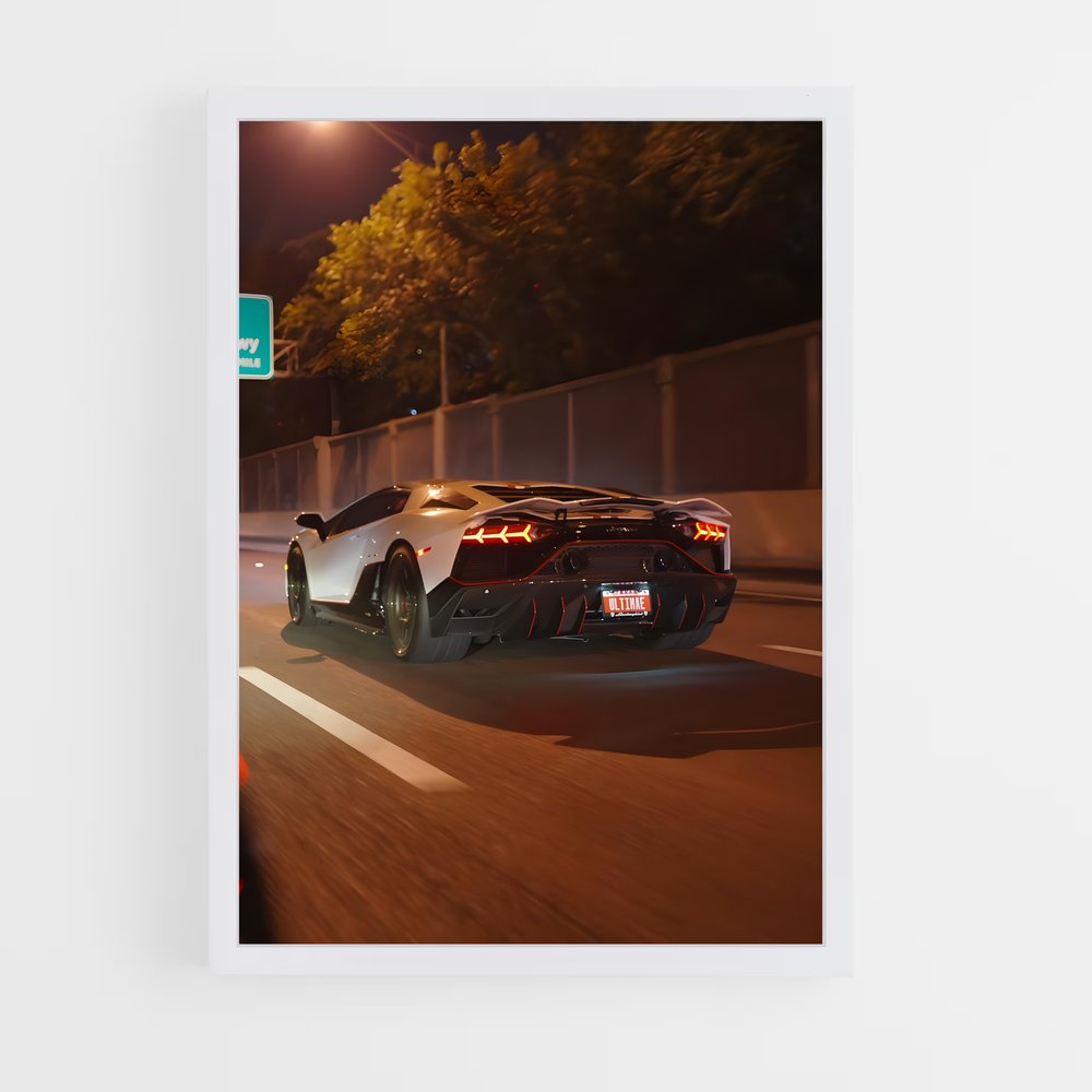 Poster Nuit en Aventador – affiche Lamborghini (vue 3)